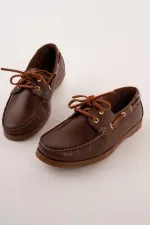 Muggo GENOVA Genuine Leather Lace-up Men's Casual Loafer Shoes Muggo GENOVA Genuine Leather Lace-up Men's Casual Loafer Shoes