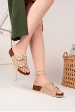 Pantoufles décontractées pour femmes Muggo BEFOR à double boucle et motifs