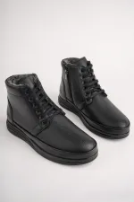 Muggo DEWEY Garantili Fermuarlı Bağcıklı Kürklü Soğuk Geçirmez Erkek Bot