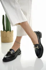 Muggo SUSSIE Guaranteed Metal Buckle Women's Loafer Casual Shoes