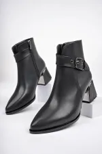 Bottes décontractées pour femmes Muggo RAISON avec ceinture et fermeture éclair, bout pointu.