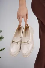 Muggo SUSSIE Guaranteed Metal Buckle Women's Loafer Casual Shoes