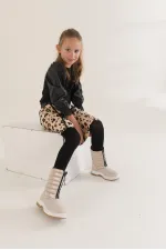 Bottes de pluie et de neige Muggo SUGAR pour enfants, unisexes, confortables et dotées d'une fermeture éclair sur le devant et d'une doublure en fourrure.