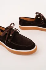 Muggo CRAFT Genuine Suede Leather Lace-up Men's Casual Loafer Shoes