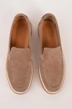 Muggo COVENT Genuine Suede Leather Laceless Men's Casual Loafer Shoes
