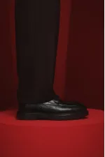 Muggo NORMAN Chaussures pour hommes classiques et confortables en cuir véritable, semelle orthopédique épaisse, idéales au quotidien