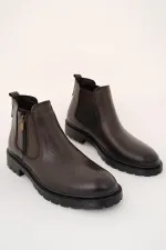 Bottes d'hiver pour hommes Muggo LUXOR en cuir véritable avec fermeture éclair