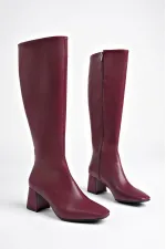 Bottes à talons pour femmes Muggo KAROLINE, bout carré garanti, fermeture éclair latérale