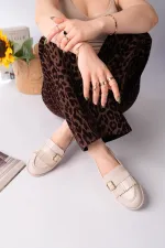 Mocassins décontractés à pampilles et boucle dorée Muggo pour femmes