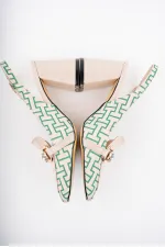 Muggo NİCHOLE Garantili Arkası Açık Kalın Topuklu Tokalı Kadın Ayakkabı