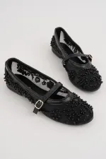 Muggo LACE Women's Mesh Detail Beaded Strappy Stylish Casual Ballet Flats Muggo LACE Women's Mesh Detail Beaded Strappy Stylish Casual Ballet Flats