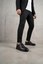 Chaussures décontractées classiques pour hommes Muggo DASH en cuir véritable à lacets et semelle épaisse