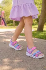 Sandales lumineuses à scratch pour filles Muggo TATU