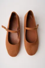 Ballerines Muggo BERNY à talon caché, en cuir, à bride unique pour femmes