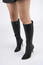 Bottes Muggo Florence pour femmes, à talon fin, bout pointu et fermeture éclair latérale