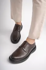Muggo SMITH Chaussures pour hommes classiques et confortables en cuir véritable, style décontracté, avec semelle orthopédique épaisse.