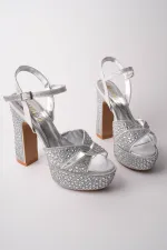 Chaussures de mariée Muggo BRIDE à plateforme et strass