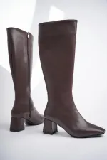Bottes à talons pour femmes Muggo KAROLINE, bout carré garanti, fermeture éclair latérale