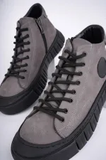 Muggo KAPOOR Guaranteed Lace-up Zipper Genuine Leather Non-Slip Sole Men's Casual Boot