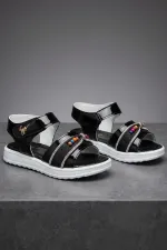 Sandales pour filles Muggo BUTTERFLY avec nœud en perles colorées et fermeture velcro