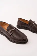 Chaussures décontractées pour hommes Muggo ALFRED en cuir véritable avec boucle en métal et semelle confortable