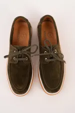 Muggo CRAFT Genuine Suede Leather Lace-up Men's Casual Loafer Shoes