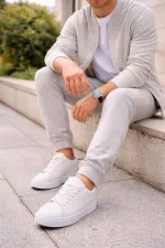 Muggo LEONS Genuine Leather Men's Thick Sole Lace-up Casual Sneaker Muggo LEONS Genuine Leather Men's Thick Sole Lace-up Casual Sneaker