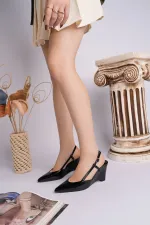 Muggo MARBELLA Pointed Toe Open Back Women's Platform Heel Shoes