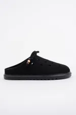 Muggo SHAMMY Suede Leather Perforated Lace-up Casual Closed Toe Women's Slippers Muggo SHAMMY Suede Leather Perforated Lace-up Casual Closed Toe Women's Slippers