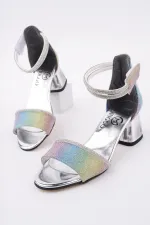 Chaussures à talons courts pailletées à bride cheville pour filles Muggo NOŞA