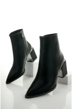 Bottes Muggo KYLIE à bout pointu et talon compensé avec fermeture éclair pour femmes