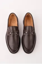 Chaussures décontractées pour hommes Muggo ALFRED en cuir véritable avec boucle en métal et semelle confortable