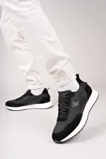 Chaussures de sport décontractées pour hommes Muggo SVENSON, à lacets et semelle épaisse, en cuir véritable.