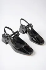 Muggo JANE Garantili Arkası Açık Kare Burunlu Kadın Günlük Kısa Topuklu Ayakkabı