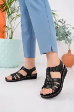 Muggo Kadın Garantili Günlük Ortopedik Kaymaz Taban Comfort Rahat Sandalet