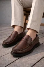Muggo GENTZ Genuine Leather Comfortable Sole Men's Casual Classic Loafer Shoes Muggo GENTZ Genuine Leather Comfortable Sole Men's Casual Classic Loafer Shoes