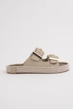 Muggo GOLDY Women's Double Buckle Adjustable Comfortable Sole Casual Slippers