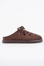 Muggo SHAMMY Suede Leather Perforated Lace-up Casual Closed Toe Women's Slippers Muggo SHAMMY Suede Leather Perforated Lace-up Casual Closed Toe Women's Slippers