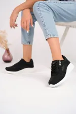 Chaussures de sport confortables et orthopédiques Muggo Asel pour femmes, à lacets et fermeture éclair latérale.