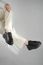 Muggo MİTOS Garantili Kadın Günlük Yüksek Taban Bağcıklı Sneaker Spor Ayakkabı