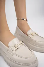 Muggo PEGULA Garantili Kadın Loafer Kalın Taban Günlük Casual Rahat Ayakkabı