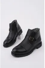 Muggo M1001 Su&soğuk Geçirmez Kürklü Garantili Unisex Kışlık Fermuarlı Bot Kauçuk Taban Sağlam