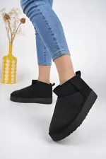 Bottines courtes décontractées Muggo HUG Guaranteed pour femmes, à semelle épaisse et doublure en fourrure.
