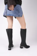 Muggo COLLİE Sivri Burun Yandan Fermuarlı Topuklu Kadın Çizme