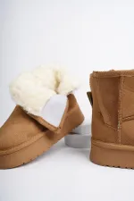 Muggo MİXS Garantili Kalın Taban İçi Tüylü Cırtlı Günlük Mini Çocuk Bot