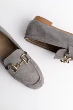 Muggo MONA Garantili Metal Tokalı Deri Kadın Loafer Günlük Ayakkabı