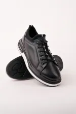 Baskets décontractées à lacets et semelle épaisse en cuir véritable pour homme Muggo REID