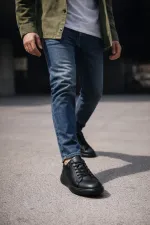 Muggo LEONS Genuine Leather Men's Thick Sole Lace-up Casual Sneaker Muggo LEONS Genuine Leather Men's Thick Sole Lace-up Casual Sneaker