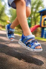 Sandales lumineuses à scratch Muggo NAVI pour garçons