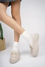 Muggo PEGULA Garantili Kadın Loafer Kalın Taban Günlük Casual Rahat Ayakkabı